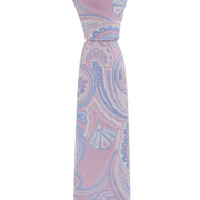 Michelsons of London Defined Paisley Polyester Tie and Pocket Square Set - Pink