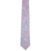 Michelsons of London Defined Paisley Polyester Tie and Pocket Square Set - Pink