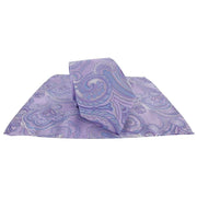 Michelsons of London Defined Paisley Polyester Tie and Pocket Square Set - Purple