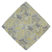 Michelsons of London Defined Paisley Polyester Tie and Pocket Square Set - Yellow