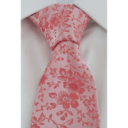 Michelsons of London Delicate Floral Wedding Tie and Pocket Square Set - Coral