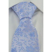 Michelsons of London Delicate Floral Wedding Tie and Pocket Square Set - Light Blue