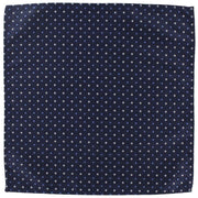 Michelsons of London Diamond Grid Tie and Pocket Square Set - Navy