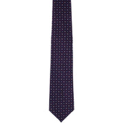 Michelsons of London Diamond Grid Tie and Pocket Square Set - Purple