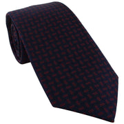 Michelsons of London Dotted Lattice Silk Tie - Red/Navy