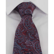 Michelsons of London Elaborate Paisley Polyester Tie - Red