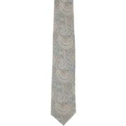 Michelsons of London Elegant Paisley Tie and Pocket Square Set - Gold/Ecru