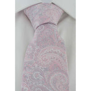 Michelsons of London Elegant Paisley Tie and Pocket Square Set - Pink