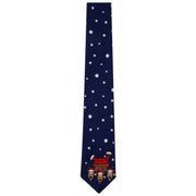 Michelsons of London Father Christmas Chimney Scene Polyester Tie - Navy/Red