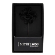 Michelsons of London Flower Lapel Pin - Black