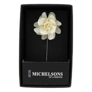Michelsons of London Flower Lapel Pin - Cream