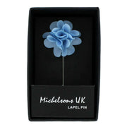 Michelsons of London Flower Lapel Pin - Ice Blue