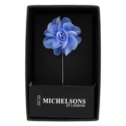 Michelsons of London Flower Lapel Pin - Light Blue