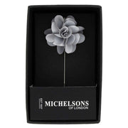 Michelsons of London Flower Lapel Pin - Silver