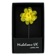 Michelsons of London Flower Lapel Pin - Yellow