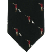 Michelsons of London Gun Man & Gun Dog Silk Tie - Black