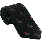 Michelsons of London Gun Man & Gun Dog Silk Tie - Black
