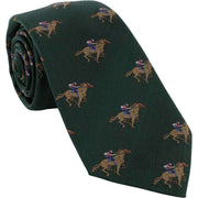 Michelsons of London Horse Racing Silk Tie - Green