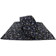Michelsons of London Irregular Floral Tie and Pocket Square Set - Yellow