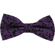 Michelsons of London Jacquard Floral Silk Bow Tie - Purple