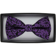 Michelsons of London Jacquard Floral Silk Bow Tie - Purple