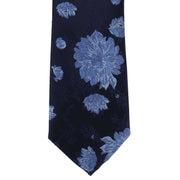 Michelsons of London Large Floral Polyester Tie - Navy/Blue
