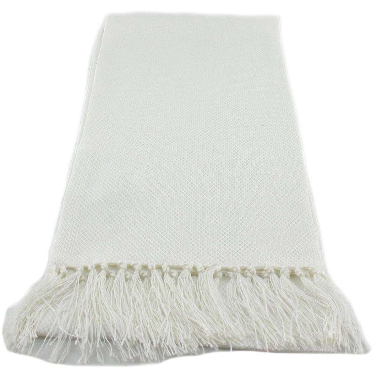 Mens White Michelsons of London Narrow Dress Silk Scarf Mens White Michelsons of London Narrow Dress Silk Scarf