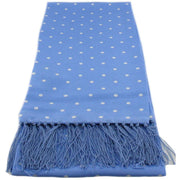 Michelsons of London Narrow Polka Dot Silk Scarf - Ice Blue