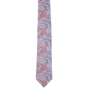 Michelsons of London Ornamental Paisley Polyester Tie and Pocket Square Set - Pink/Blue
