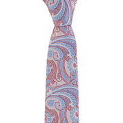 Michelsons of London Ornamental Paisley Polyester Tie and Pocket Square Set - Pink/Blue