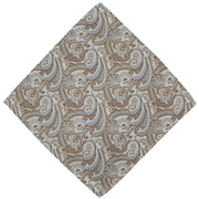 Michelsons of London Ornamental Paisley Polyester Tie and Pocket Square Set - Taupe/Brown