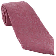 Michelsons of London Ornate Jacquard Silk Tie and Pocket Square Set - Red