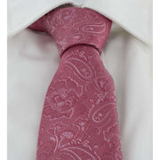 Michelsons of London Ornate Jacquard Silk Tie and Pocket Square Set - Red