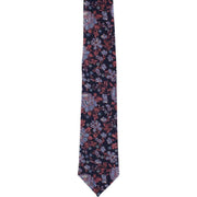 Michelsons of London Outline Floral Tie and Pocket Square Set - Coral