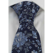 Michelsons of London Outline Floral Tie and Pocket Square Set - Grey