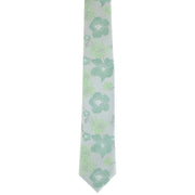 Michelsons of London Oversized Floral Polyester Tie and Pocket Square Set - Green
