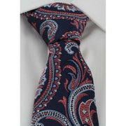 Michelsons of London Paisley Tie and Pocket Square Set - Coral