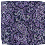 Michelsons of London Paisley Tie and Pocket Square Set - Purple