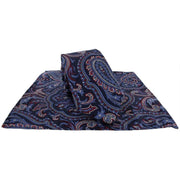 Michelsons of London Paisley Tie and Pocket Square Set - Red