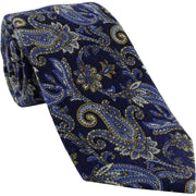 Michelsons of London Paisley Wool Tie - Blue