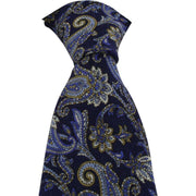 Michelsons of London Paisley Wool Tie - Blue