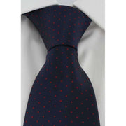 Michelsons of London Pin Dot Tie and Pocket Square Set - Navy/Red