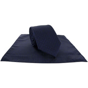 Michelsons of London Pin Dot Tie and Pocket Square Set - Navy/Royal Blue