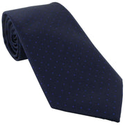 Michelsons of London Pin Dot Tie and Pocket Square Set - Navy/Royal Blue