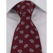 Michelsons of London Pine Extra Long Polyester Tie - Wine Burgundy