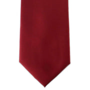 Michelsons of London Plain Polyester Pocket Square and Tie Set - Dark Red