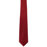 Michelsons of London Plain Polyester Pocket Square and Tie Set - Dark Red