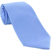 Michelsons of London Plain Polyester Pocket Square and Tie Set - Light Blue