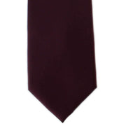 Michelsons of London Plain Polyester Pocket Square and Tie Set - Wine