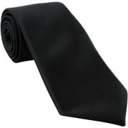 Michelsons of London Plain Rib Polyester Tie - Black